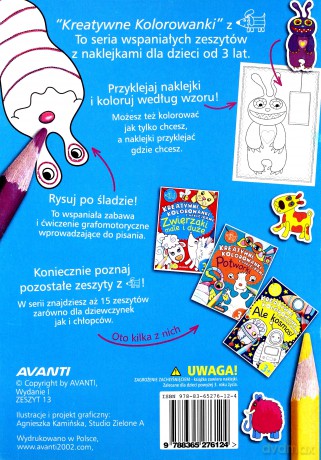 Kreatywne kolorowanki. Wesołe stworki [KSIĄŻKA]
