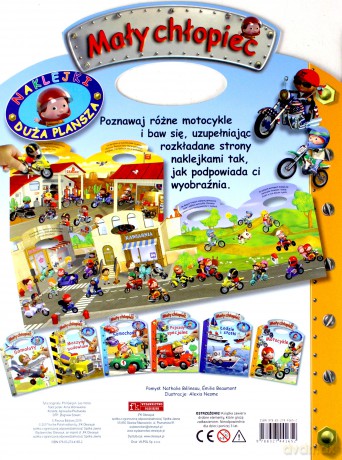 Mały chłopiec - Motocykle naklejki Duża plansza - Emilie Beaumont, Nathalie Belineau [KSIĄŻKA]