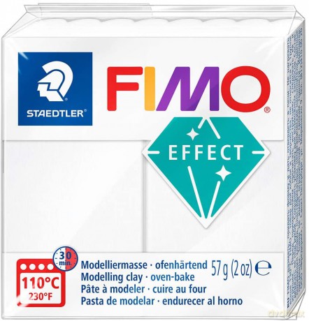 Masa Fimo Effect 56 g 014 biały przezroczysty