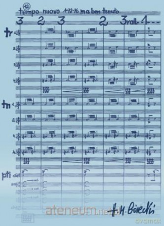 Teczka niebieska z motywem nut - H.M. Górecki