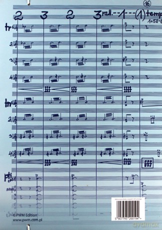 Teczka niebieska z motywem nut - H.M. Górecki