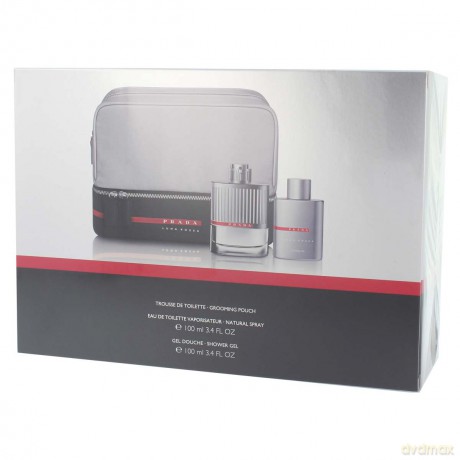 Prada Luna Rossa Zestaw Woda toaletowa 100 ml spray + żel pod prysznic 100 ml + kosmetyczka