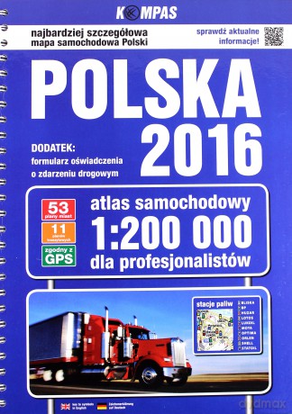 Atlas samochodowy dla profesjonalistów 1:200 000 Polska 2016 (twarda) [KSIĄŻKA]