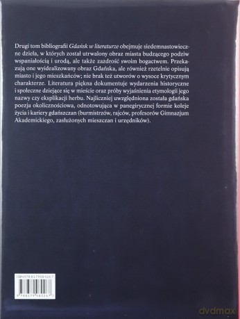 Gdańsk w literaturze. Bibliografia od roku 997 do dzisiaj (Tom 2) - Zofia Tylewska-Ostrowska (twarda) [KSIĄŻKA]