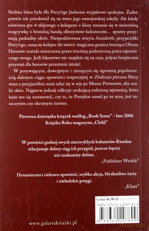 Morze potworów. Percy Jackson i bogowie olimpijscy (Tom 2) - Rick Riordan [KSIĄŻKA]