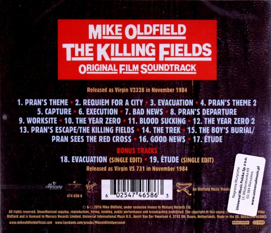 Mike Oldfield: The Killing Fields (Remastered) [CD]
