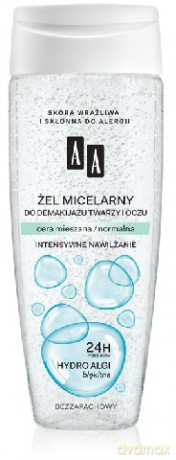 AA Hydro Algi Błękitne Żel micelarny do demakijażu twarzy i oczu 200ml