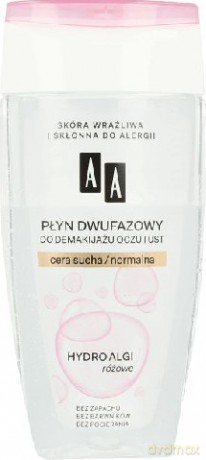 AA Hydro Algi Różowe Płyn dwufazowy do demakijażu oczu i ust 150ml