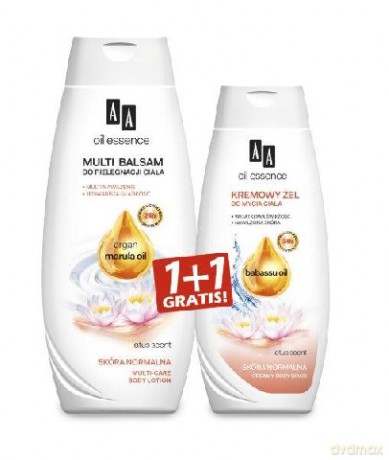 AA Oil Essence DUO Skóra normalna (multi balsam do ciała 400ml+kremowy żel pod prysznic 250ml)