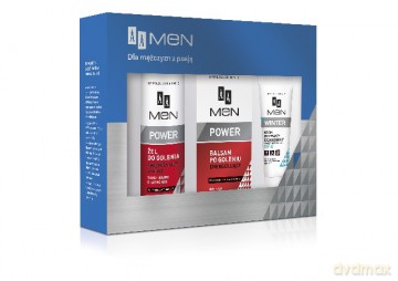 AA Zestaw prezentowy Men Power Winter (balsam po goleniu 100ml+żel do golenia 200ml+krem do twarzy 50ml)