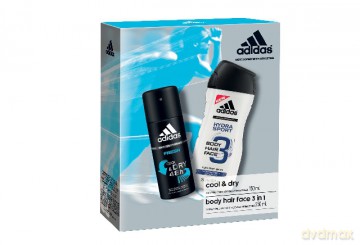 Adidas Zestaw prezentowy Action 3 (żel pod prysznic Hydra Sport 250ml+deo spray Fresh 150ml)