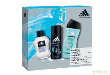 Adidas Zestaw prezentowy Extra Fresh (żel pod prysznic Extra Fresh 250ml+deo spray Fresh 150ml+balsam po goleniu Soothing 100ml)