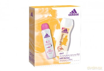 Adidas Zestaw prezentowy Soft Honey (żel pod prysznic Soft Honey 250ml+deo spray 6w1 150ml)