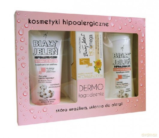 Biały Jeleń Zestaw prezentowy Dermo Łagodzenie (szampon 300ml+odżywka 200ml+mydło kostka 85g)