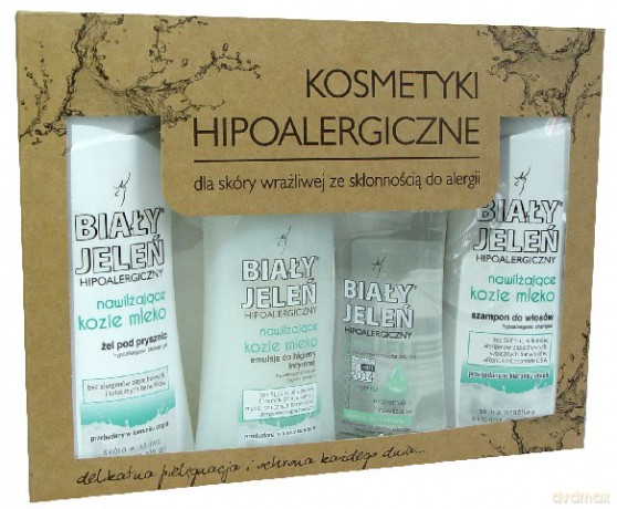 Biały Jeleń Zestaw prezentowy Kozie Mleko (szampon 300ml+żel pod prysznic 300ml+płyn micelarny 175ml+emulsja 265ml)
