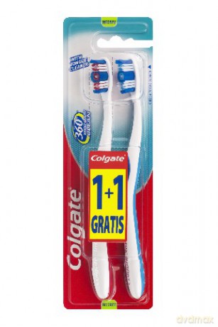 Colgate Szczoteczka 360° Whole Mouth Clean Średnia 1+1 gratis