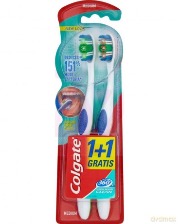 Colgate Szczoteczka 360° Whole Mouth Clean Średnia 1+1 gratis