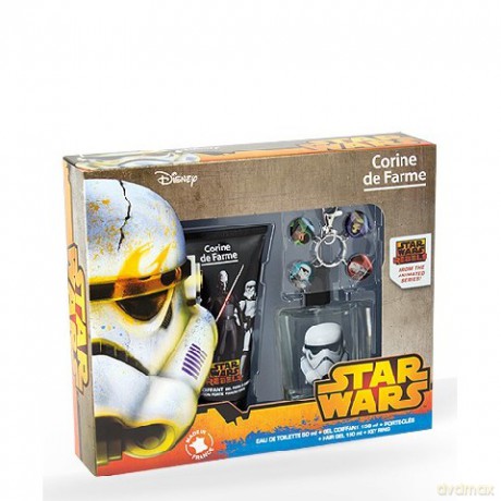 Corine de Farme Zestaw prezentowy Star Wars (woda toaletowa 50ml+żel do włosów mocny 150ml+breloczek)