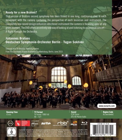 Deutsches Symphonie-Orchester Berlin & Tugan Sokhiev: A Flight Through The Orchestra - Brahms: Symphony No 2 In D Major, Old Power Station Kraftwerk Rummelsburg, Berlin [Blu-Ray]