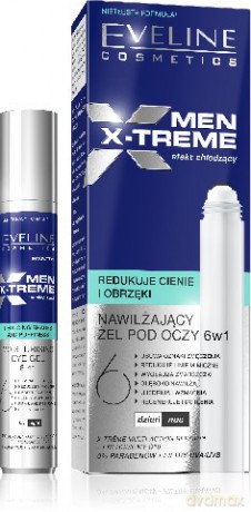 Eveline Men X-Treme 6w1 Żel pod oczy nawilżająco-chłodzący roll-on 15ml [KOSMETYKI]