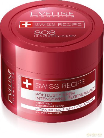 Eveline Swiss Recipe Półtłusty krem intensywnie regenerujący do twarzy i ciała 50ml [KOSMETYKI]