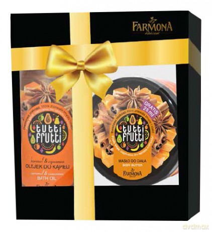 Farmona Zestaw prezentowy Tutti Frutti Karmel&Cynamon (olejek do kąpieli 500ml+masło do ciała 275ml) [2xKOSMETYKI]