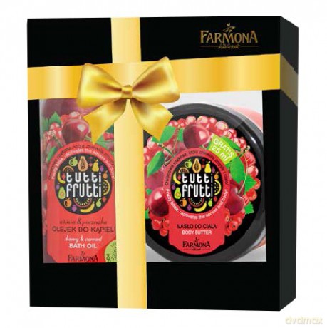 Farmona Zestaw prezentowy Tutti Frutti Wiśnia&Porzeczka (olejek do kąpieli 500ml+masło do ciała 275ml) [2xKOSMETYKI]
