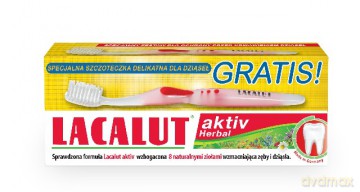 Lacalut Pasta do zębów Activ Herbal 75 ml + szczoteczka [KOSMETYKI]