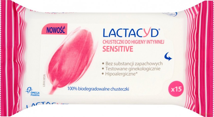 Lactacyd Sensitive Chusteczki Hig.Intymna 15szt & [KOSMETYKI]