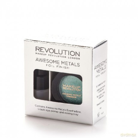 Makeup Revolution Awesome Metals Foil Finish Cień do powiek metaliczny+podkład Emerald Goddes 6g [KOSMETYKI]