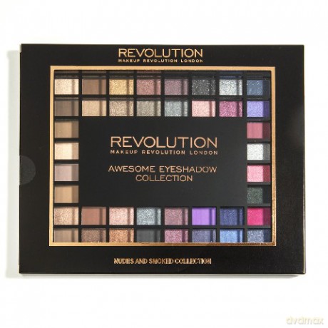 Makeup Revolution Awesome Palette 100 Zestaw cieni do powiek Nudes and Smoked 80g [KOSMETYKI]