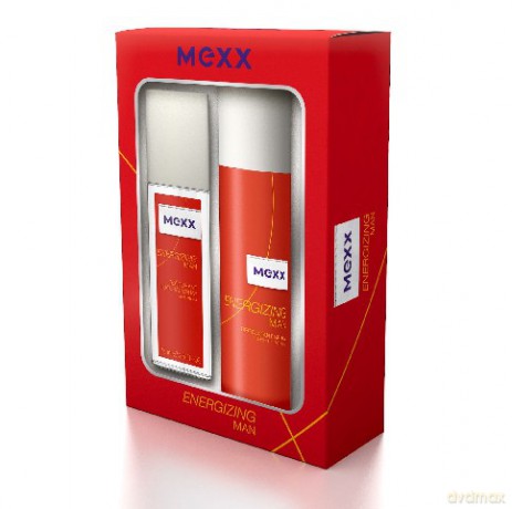 Mexx Zestaw prezentowy Energizing Man (dezodorant w szkle 75ml+dezodorant spray 150ml) [2xKOSMETYKI]