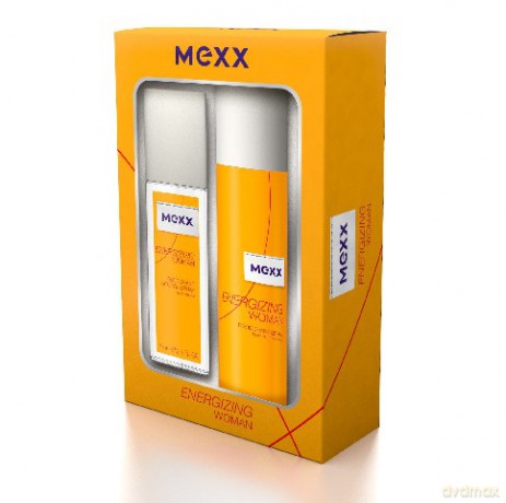 Mexx Zestaw prezentowy Energizing Woman (dezodorant w szkle 75ml+dezodorant spray 150ml) [2xKOSMETYKI]