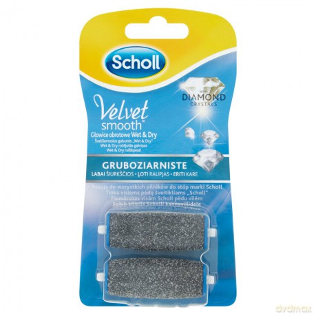 Scholl Akcesoria Do Stóp Velvet Smooth Wymienne Głowice Gruboziarniste Do Pilnika Elektronicznego 1op-2szt