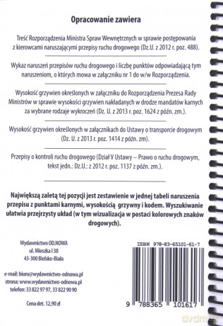 Taryfikator mandatów i punktów karnych 02.2016 [KSIĄŻKA]