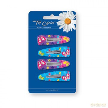 Top Choice Akcesoria Do Włosów Spinka "PYK" Motyl Glitter Niebieskie I Fioletowe 1op-4szt