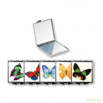 Top Choice Makijaż Lusterko Kieszonkowe Butterfly Kwadratowe (85420) 1szt