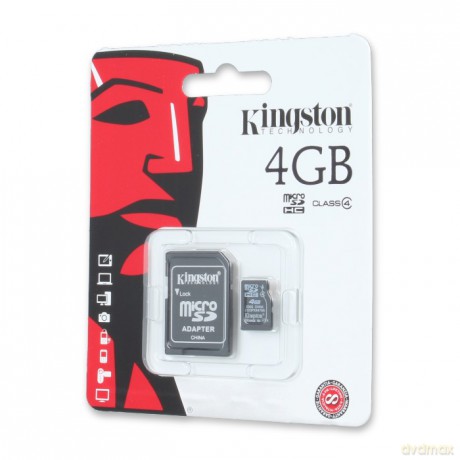 Karta pamięci Kingston microSDHC 4 GB z adapterem klasa 10