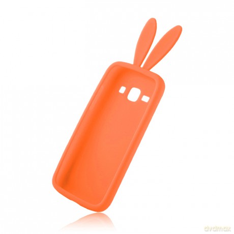 Nakładka Animal 3D Ear Rabbit do Samsung i9500 Galaxy S4 pomarańczowa