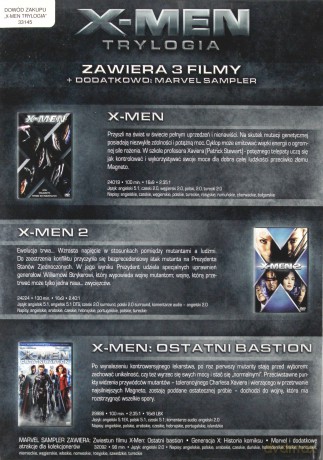 X-Men Trylogia: X-Men / X-Men 2 / X-Men: Ostatni bastion Pakiet [3DVD]