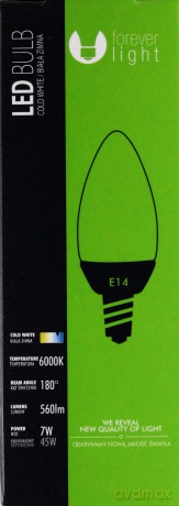 Żarówka LED E14 C37 7W 230V zimna 6000K
