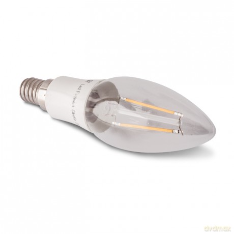 Żarówka LED E14 C37 2W 220-240V ciepła 3000K glass