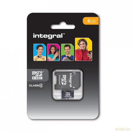 Karta pamięci Integral microSDHC 4 GB z adapterem