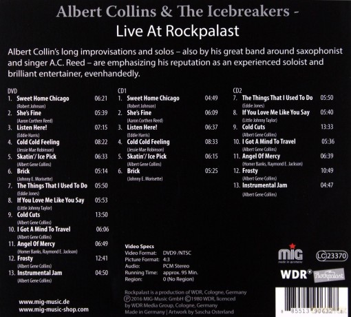 Albert Collins & The Icebreakers: Live At Rockpalast [2CD]+[DVD]