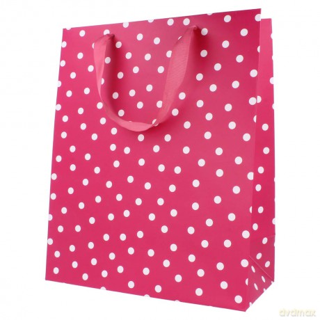 Torba 36x32x12,5 - groszki różowa
