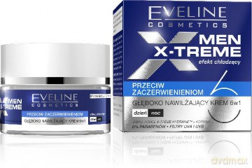 Eveline Men X-Treme 6w1 Krem nawilżający przeciw zaczerwienieniom na dzień i noc 50ml