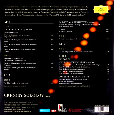 Grigory Sokolov: Schubert Beethoven [3xWinyl]