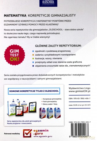 Korepetycje gimnazjalisty. Matematyka [KSIĄŻKA]
