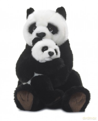 Panda z dzieckiem 28 cm