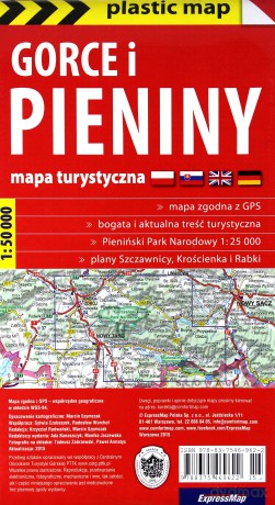 Plastic map Gorce i Pieniny 1:50 000